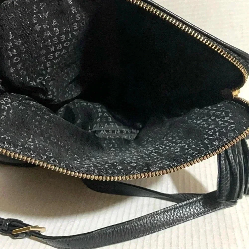 Kate spade black pebbled leather satchel handbag